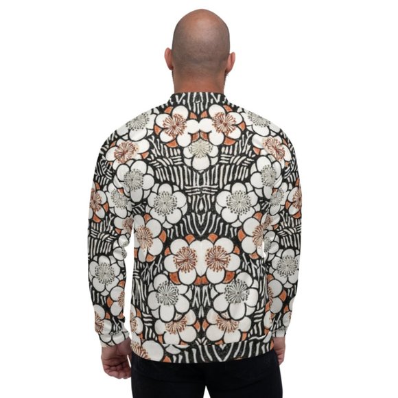 Floral Pattern Vintage Japanese Art Bomber Jackets. - Picture 2 of 10